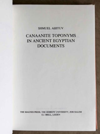 Canaanite toponyms in ancient Egyptian documents[newline]M7606-01.jpeg
