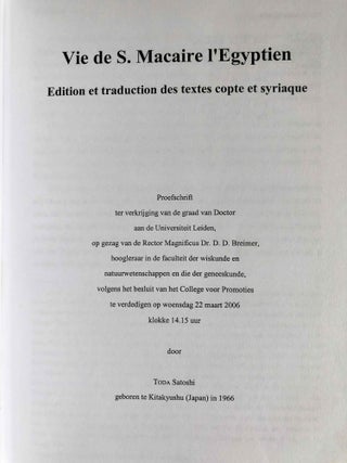 Vie de S. Macaire l'Égyptien. Edition et traduction des textes copte et syriaque.[newline]M7610-02.jpeg