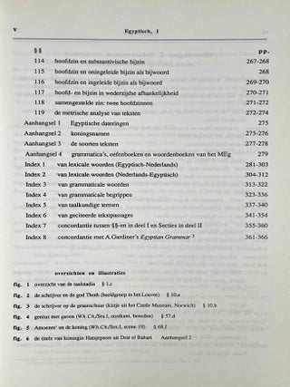 Egyptisch. Een inleiding in taal en schrift van het Middenrijk. I. Grammatica en syntaxis; II. Tekenlijsten, Oefeningen, Bloemlezing. 2 volumes (complete set)[newline]M7631a-05.jpeg