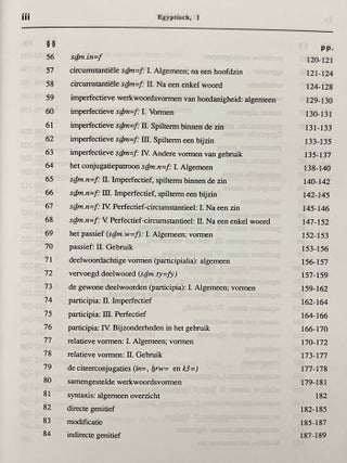 Egyptisch. Een inleiding in taal en schrift van het Middenrijk. I. Grammatica en syntaxis; II. Tekenlijsten, Oefeningen, Bloemlezing. 2 volumes (complete set)[newline]M7631b-04.jpeg