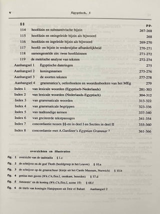 Egyptisch. Een inleiding in taal en schrift van het Middenrijk. I. Grammatica en syntaxis; II. Tekenlijsten, Oefeningen, Bloemlezing. 2 volumes (complete set)[newline]M7631b-06.jpeg