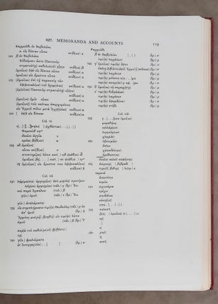 Catalogue of the Greek and Latin Papyri in the John Rylands' Library. Vol. I: Literary texts (Nos. 1 - 61). Vol. II: Documents of the Ptolemaic and Roman Periods (Nos. 62 - 456). Vol. III: Theological and literary texts (Nos. 457 - 551). Vol. IV: Documents of the Ptolemaic, Roman and Byzantine periods (Nos. 552 - 717) (complete set of 4 volumes)[newline]M7638-23.jpeg