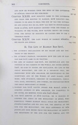 The Histories of Rabban Hormizd the Persian and Rabban Bar-Idta: The Syriac Texts edited with English Translations. Vol. I: The Syriac texts. Vol. II part 1: English translations. Vol. II part 2: The metrical life of Rabban Hormizd by mar Sergius of Adhorbaijan (complete set of 3 volumes)