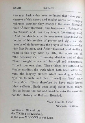 The Histories of Rabban Hormizd the Persian and Rabban Bar-Idta: The Syriac Texts edited with English Translations. Vol. I: The Syriac texts. Vol. II part 1: English translations. Vol. II part 2: The metrical life of Rabban Hormizd by mar Sergius of Adhorbaijan (complete set of 3 volumes)