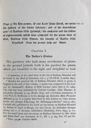 The Histories of Rabban Hormizd the Persian and Rabban Bar-Idta: The Syriac Texts edited with English Translations. Vol. I: The Syriac texts. Vol. II part 1: English translations. Vol. II part 2: The metrical life of Rabban Hormizd by mar Sergius of Adhorbaijan (complete set of 3 volumes)