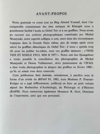 Les graffites du Gebel Teir. Textes d&eacute;motiques et grecs.