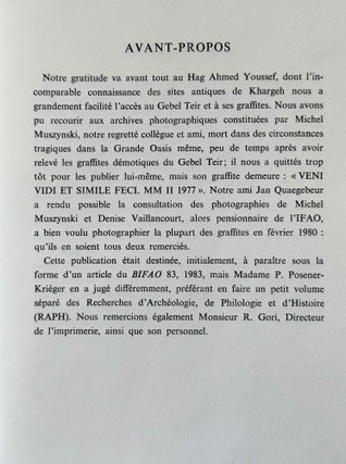 Les graffites du Gebel Teir. Textes démotiques et grecs.