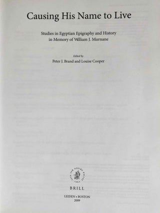 Causing His Name to Live: Studies in Egyptian Epigraphy and History in Memory of William J. Murnane[newline]M7660-02.jpeg