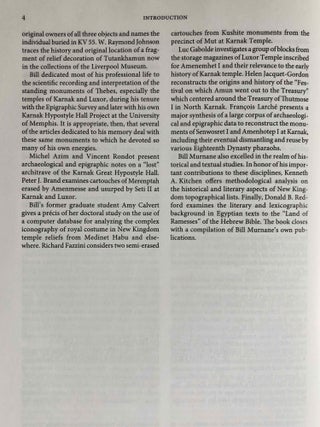 Causing His Name to Live: Studies in Egyptian Epigraphy and History in Memory of William J. Murnane