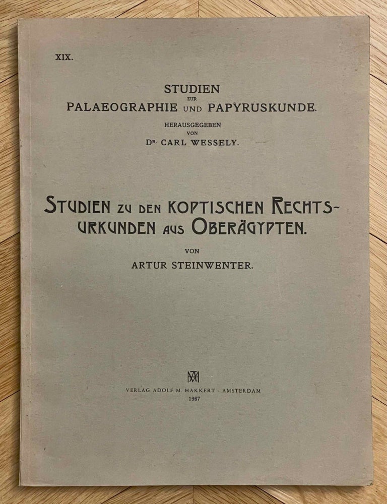 Item #M7665a Studien zu den koptischen Rechtsurkunden aus Ober&auml;gypten. STEINWENTER Artur.[newline]M7665a-00.jpeg