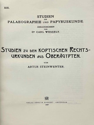 Studien zu den koptischen Rechtsurkunden aus Ober&auml;gypten[newline]M7665a-01.jpeg