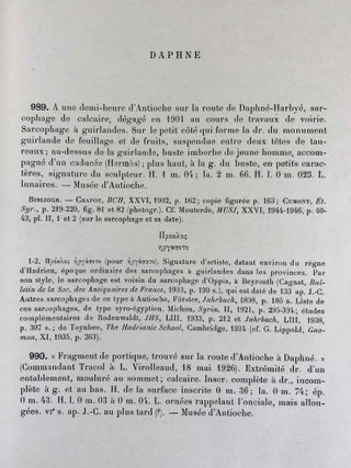 Inscriptions grecques et latines de la Syrie. Tome III, 2e partie: Antioche (suite). Antioch&egrave;ne. N&deg;989-1242. Index des tomes I-III.[newline]M7675-02.jpeg