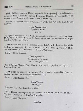Inscriptions grecques et latines de la Syrie. Tome III, 2e partie: Antioche (suite). Antioch&egrave;ne. N&deg;989-1242. Index des tomes I-III.[newline]M7675-03.jpeg