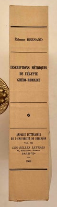 Inscriptions métriques de l'Egypte gréco-romaine. Recherches sur la poésie épigrammatique des Grecs en Egypte.