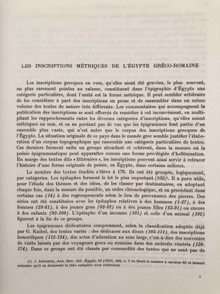 Inscriptions métriques de l'Egypte gréco-romaine. Recherches sur la poésie épigrammatique des Grecs en Egypte.