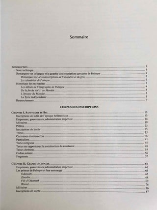 Inscriptions grecques et latines de la Syrie. Tome XVII. Fascicule 1: Palmyre.[newline]M7697b-02.jpeg