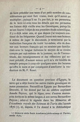 Le nouveau traité gnostique de Turin