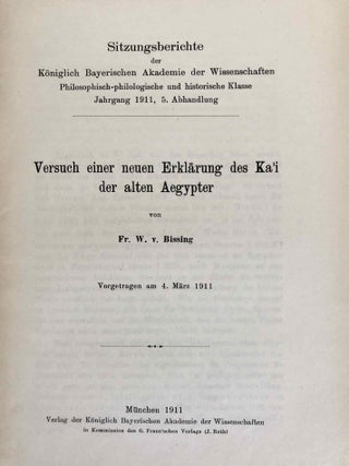 Versuch einer neuen Erkl&auml;rung des Ka'i der alten &Auml;gypter. Vorgetragen am 4. M&auml;rz 1911.[newline]M7776-01.jpeg