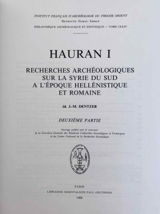 Hauran I. Recherches archéologiques sur la Syrie du sud à l'époque hellénistique et romaine. 1ère et 2e partie (complete set)[newline]M7779-10.jpeg