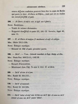 Histoire et classification de l'oeuvre D'Ibn 'Arabi. Etude critique. Tome I.[newline]M7794-07.jpeg
