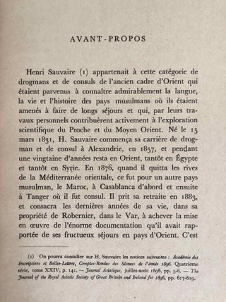 Index général de la "Description de Damas" de Sauvaire.
