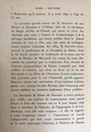 Index général de la "Description de Damas" de Sauvaire.