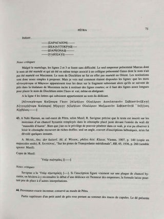 Inscriptions grecques et latines de la Syrie. Tome XXI: Inscriptions de la Jordanie, tome IV. Pétra et la Nabatène méridionale du wadi al-Hasa au golfe de 'Aqaba.
