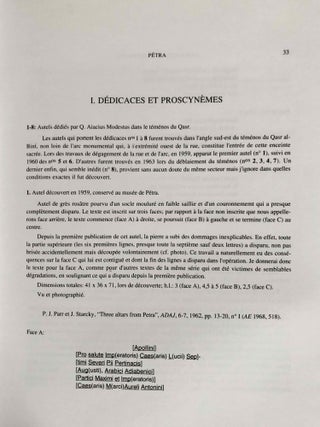 Inscriptions grecques et latines de la Syrie. Tome XXI: Inscriptions de la Jordanie, tome IV. P&eacute;tra et la Nabat&egrave;ne m&eacute;ridionale du wadi al-Hasa au golfe de 'Aqaba.[newline]M7797a-07.jpeg