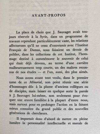 Mémorial Jean Sauvaget. Tomes I & II (complete set)