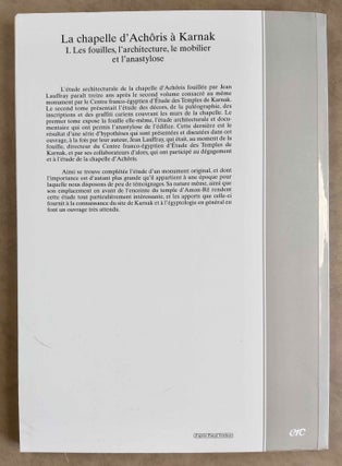 La chapelle d'Achôris à Karnak. Vol. I: Les Fouilles, l'architecture, le mobilier et l'anastylose La chapelle d'Achôris à Karnak. Vol. II,1: Texte. II,2: Documents (complete set)[newline]M7814-29.jpeg