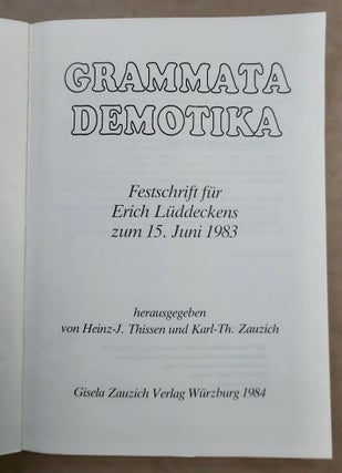 Grammata Demotika. Festschrift für Erich Lüddeckens zum 15. Juni 1983.[newline]M7816-02.jpeg