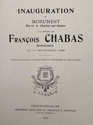 Inauguration du monument élevé à Chalon-sur-Saône à la mémoire de François Chabas, égyptologue, le 17 septembre 1899[newline]M7819a-02.jpeg