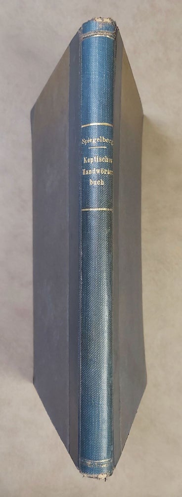 Item #M7823 Koptisches Handwörterbuch. SPIEGELBERG Wilhelm.[newline]M7823-00.jpeg