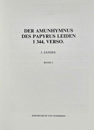 Der Amunhymnus des Papyrus Leiden I 344, Verso. 3 volumes (complete set)[newline]M7839a-02.jpeg