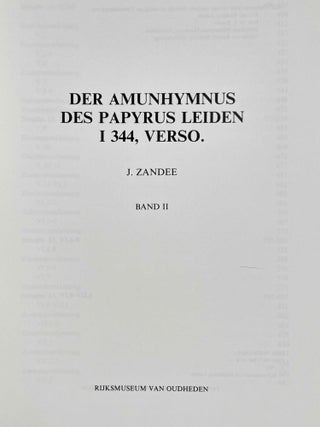 Der Amunhymnus des Papyrus Leiden I 344, Verso. 3 volumes (complete set)[newline]M7839a-12.jpeg