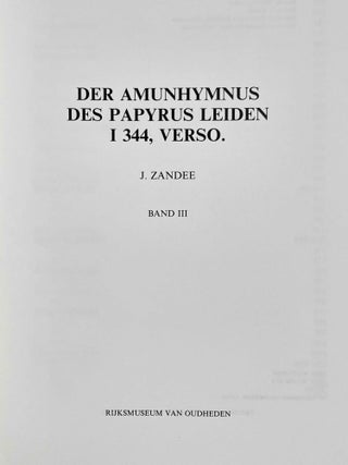Der Amunhymnus des Papyrus Leiden I 344, Verso. 3 volumes (complete set)[newline]M7839a-14.jpeg