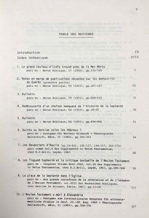 Etudes d'histoire du texte de l'Ancien Testament