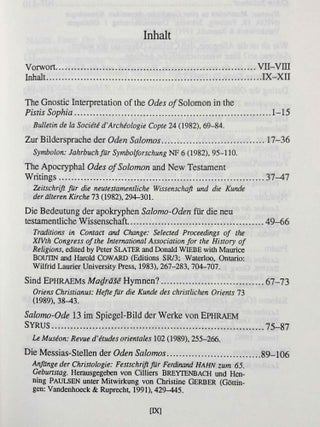 Die Oden Salomos in ihrer Bedeutung fur Neues Testament und Gnosis. Band 4: Ausgewahlte Studien und Vorträge.[newline]M7853-02.jpeg