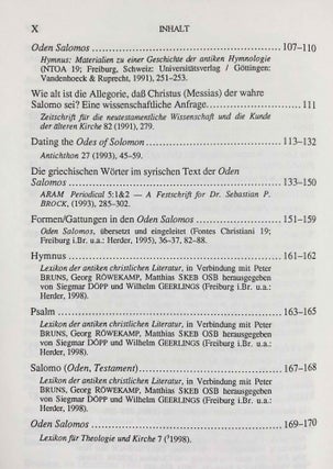 Die Oden Salomos in ihrer Bedeutung fur Neues Testament und Gnosis. Band 4: Ausgewahlte Studien und Vorträge.[newline]M7853-03.jpeg