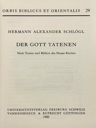 Der Gott Tatenen. Nach Texten und Bildern des neuen Reiches.[newline]M7855a-01.jpeg