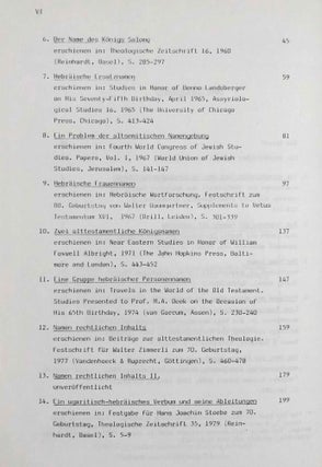 Beiträge zur hebräischen und altorientalischen Namenkunde. Zu seinem 70. Geburtstag herausgegeben von Ernst Jenni und Martin A. Klopfenstein.[newline]M7856-03.jpeg