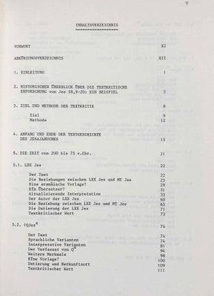Die alten Textzeugen des Jesajabuches. Ein Beitrag zur Textgeschichte des Alten Testaments.