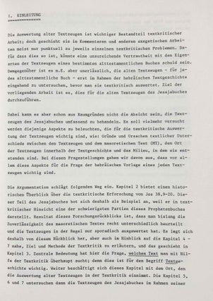Die alten Textzeugen des Jesajabuches. Ein Beitrag zur Textgeschichte des Alten Testaments.