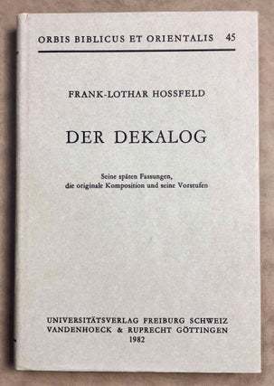 Item #M7865 Der Dekalog: seine späten Fassungen, die originale Komposition und seine Vorstufen....