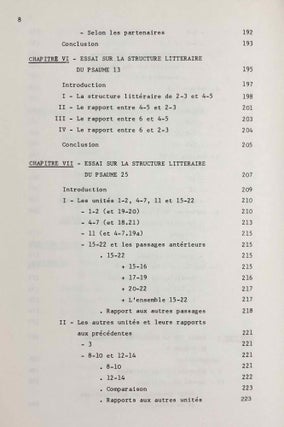 La sagesse a bâti sa maison. Etudes de structures littéraires dans l'Ancien Testament et spécialement dans les Psaumes.