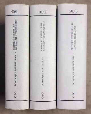 Item #M7867 Critique textuelle de l'Ancien Testament. Vol. I: Josué, Juges, Ruth, Samuel,...