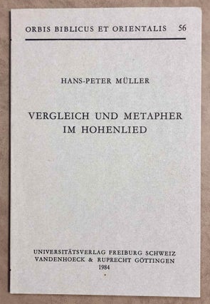 Item #M7871 Vergleich und Metapher im Hohenlied. MÜLLER Hans Peter