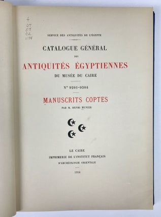 Manuscrits Coptes. Catalogue Général des Antiquités Égyptiennes du Musée du Caire (Nos 9201-9304).[newline]M7880-04.jpeg