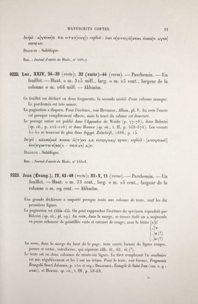 Manuscrits Coptes. Catalogue Général des Antiquités Égyptiennes du Musée du Caire (Nos 9201-9304).