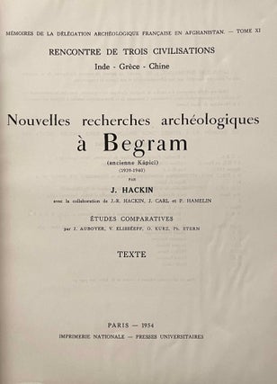 Nouvelles Recherches Archéologiques à Begram (ancienne Kâpicî) (1939-1940). Textes et Planches (complete set)[newline]M7888-03.jpeg